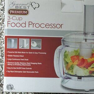 Gourmet's Best Premium 3-cup food processor - NEW